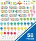 Carson Dellosa Happy Place 73 pc Bundle of Birthday Decorations, Monthly Calendar Headers, Confetti, Cupcakes, Presents, and Balloon Cutouts for Party, Classroom, Bulletin Board, and Wall Decor